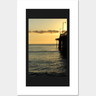 Yellow Sunrise at the Fishing Pier Posters and Art